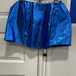 Fashion Nova Metallic Blue Corset